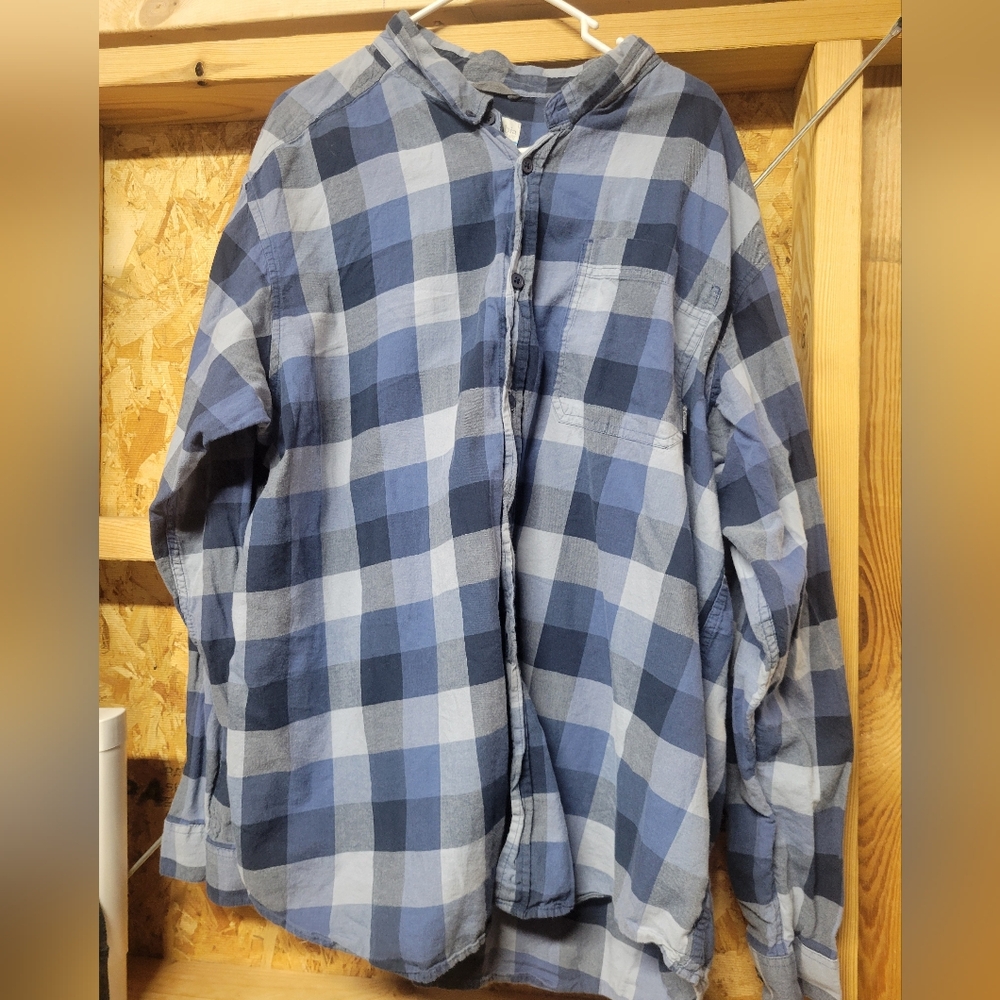 Columbia Men's Blue Plaid Flannel Long Sleeve Button Up‎ Shirt Size XXL